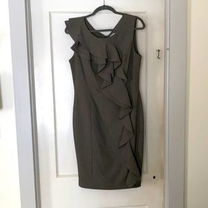 Calvin Klein Ruffle Detail Pencil Dress